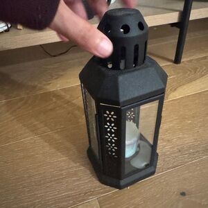 Ikea - Elegant Black Lantern Candle Holder